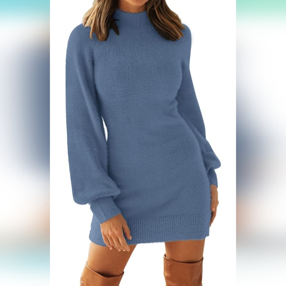 Light Blue Sweater Dress